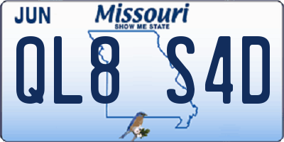 MO license plate QL8S4D