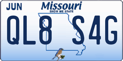 MO license plate QL8S4G