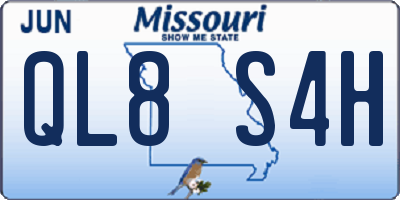 MO license plate QL8S4H