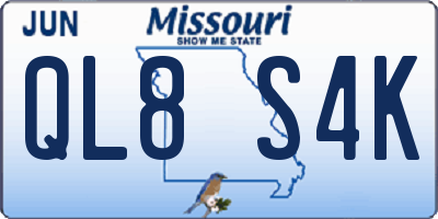 MO license plate QL8S4K