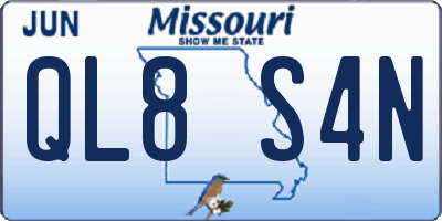 MO license plate QL8S4N