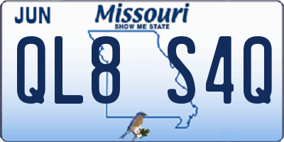 MO license plate QL8S4Q