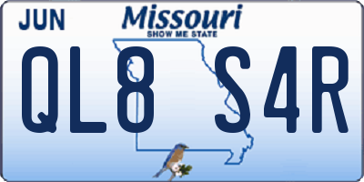 MO license plate QL8S4R