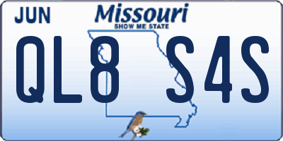 MO license plate QL8S4S