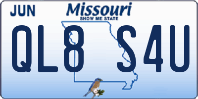 MO license plate QL8S4U