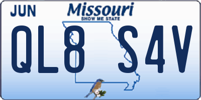 MO license plate QL8S4V