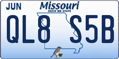 MO license plate QL8S5B