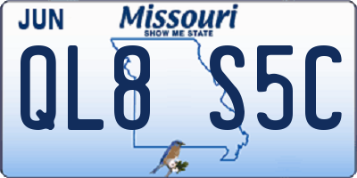 MO license plate QL8S5C