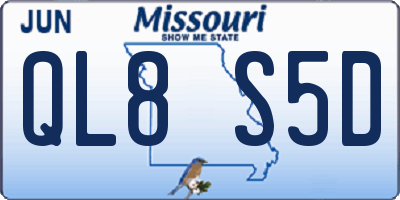 MO license plate QL8S5D