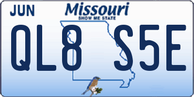 MO license plate QL8S5E