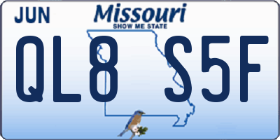 MO license plate QL8S5F