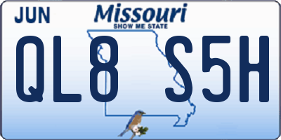 MO license plate QL8S5H