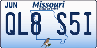 MO license plate QL8S5I