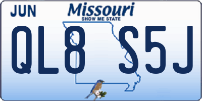 MO license plate QL8S5J