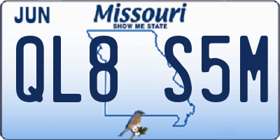 MO license plate QL8S5M