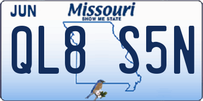 MO license plate QL8S5N