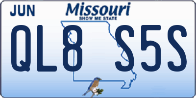 MO license plate QL8S5S