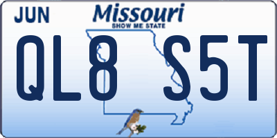 MO license plate QL8S5T