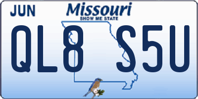MO license plate QL8S5U