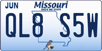 MO license plate QL8S5W