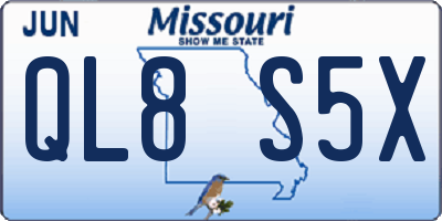 MO license plate QL8S5X