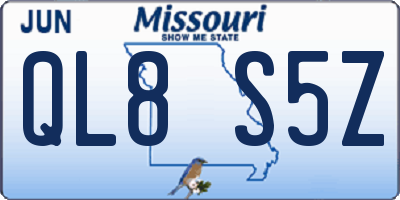MO license plate QL8S5Z