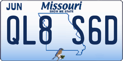 MO license plate QL8S6D