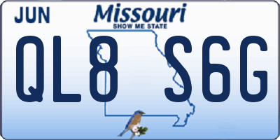 MO license plate QL8S6G