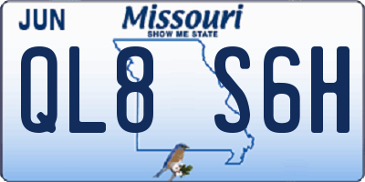 MO license plate QL8S6H