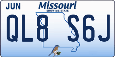 MO license plate QL8S6J