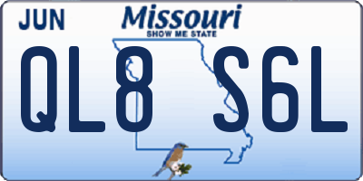 MO license plate QL8S6L