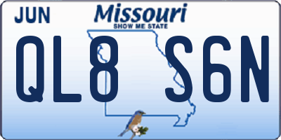 MO license plate QL8S6N