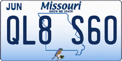MO license plate QL8S6O