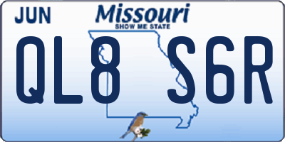 MO license plate QL8S6R