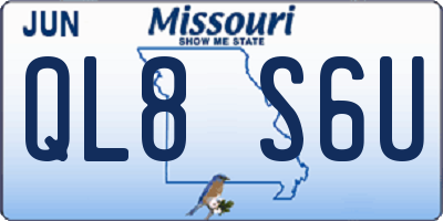 MO license plate QL8S6U