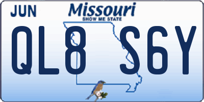 MO license plate QL8S6Y