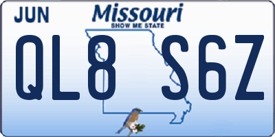MO license plate QL8S6Z