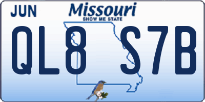 MO license plate QL8S7B