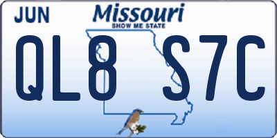 MO license plate QL8S7C