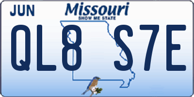 MO license plate QL8S7E