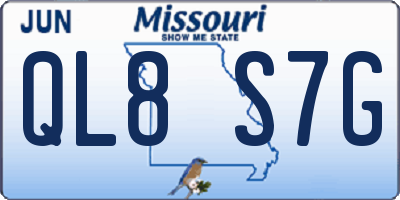 MO license plate QL8S7G