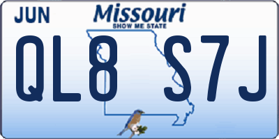 MO license plate QL8S7J