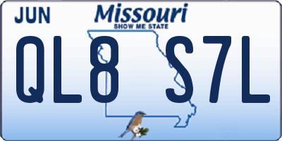 MO license plate QL8S7L