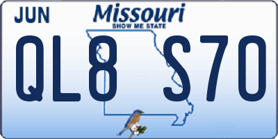 MO license plate QL8S7O