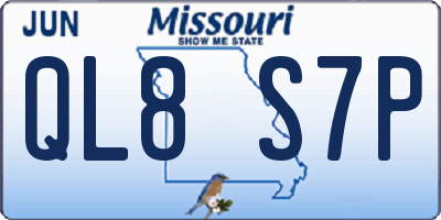 MO license plate QL8S7P