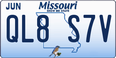 MO license plate QL8S7V