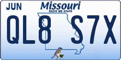 MO license plate QL8S7X