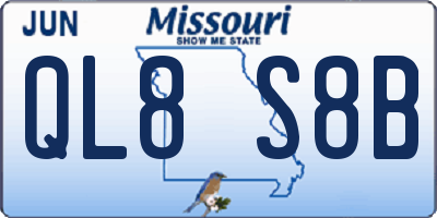 MO license plate QL8S8B
