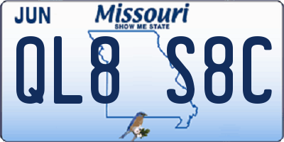 MO license plate QL8S8C
