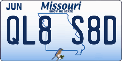 MO license plate QL8S8D